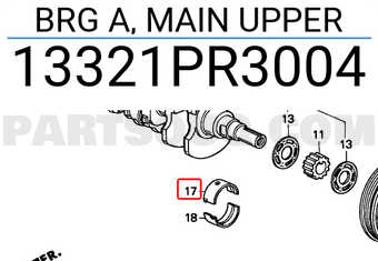 Honda 13321PR3004 BRG A, MAIN UPPER
