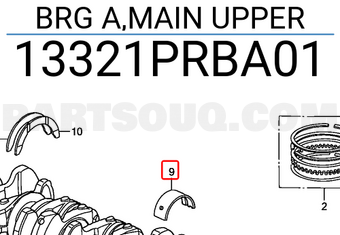 Honda 13321PRBA01 BRG A,MAIN UPPER