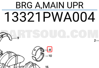 Honda 13321PWA004 BRG A,MAIN UPR