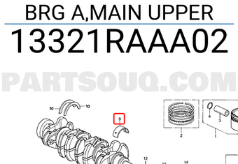 Honda 13321RAAA02 BRG A,MAIN UPPER
