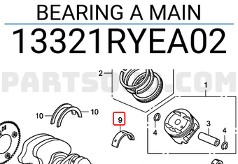 Honda 13321RYEA02 BEARING A MAIN