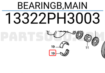 Honda 13322PH3003 BEARINGB,MAIN