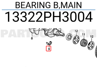 Honda 13322PH3004 BEARING B,MAIN