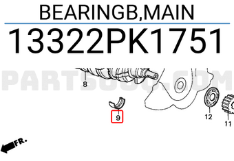 Honda 13322PK1751 BEARINGB,MAIN