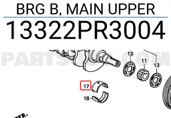 Honda 13322PR3004 BRG B, MAIN UPPER