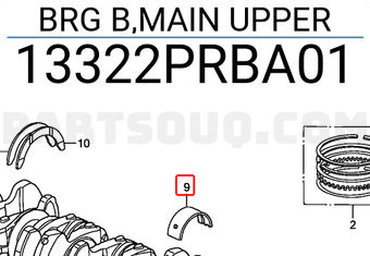 Honda 13322PRBA01 BRG B,MAIN UPPER