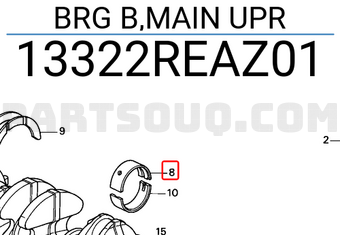 Honda 13322REAZ01 BRG B,MAIN UPR