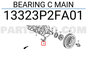 Honda 13323P2FA01 BEARING C MAIN