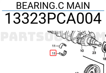 Honda 13323PCA004 BEARING.C MAIN