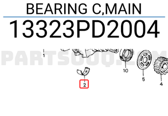 Honda 13323PD2004 BEARING C,MAIN