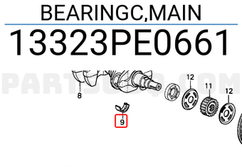 Honda 13323PE0661 BEARINGC,MAIN
