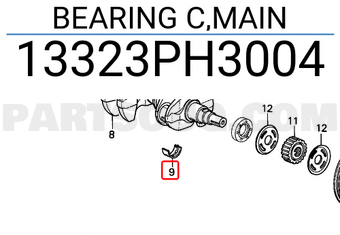 Honda 13323PH3004 BEARING C,MAIN