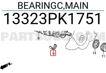 Honda 13323PK1751 BEARINGC,MAIN
