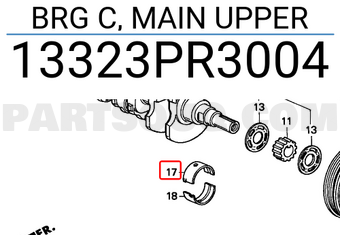 Honda 13323PR3004 BRG C, MAIN UPPER