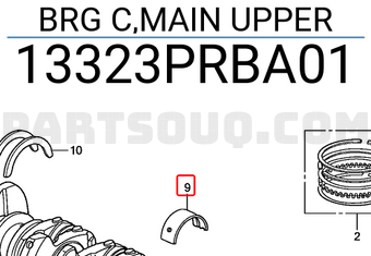 Honda 13323PRBA01 BRG C,MAIN UPPER