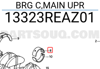 Honda 13323REAZ01 BRG C,MAIN UPR