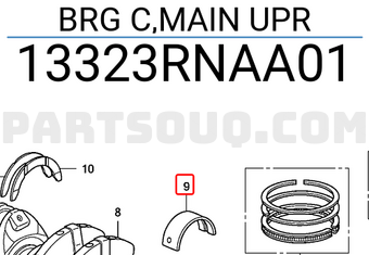 Honda 13323RNAA01 BRG C,MAIN UPR