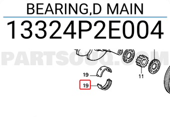 Honda 13324P2E004 BEARING,D MAIN