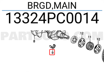 Honda 13324PC0014 BRGD,MAIN