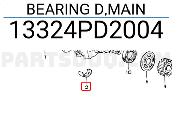 Honda 13324PD2004 BEARING D,MAIN