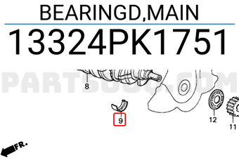 Honda 13324PK1751 BEARINGD,MAIN