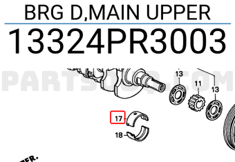 Honda 13324PR3003 BRG D,MAIN UPPER