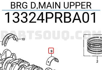 Honda 13324PRBA01 BRG D,MAIN UPPER