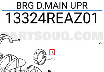 Honda 13324REAZ01 BRG D,MAIN UPR