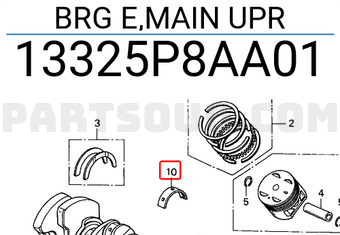 Honda 13325P8AA01 BRG E,MAIN UPR