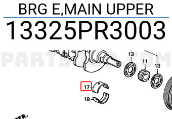 Honda 13325PR3003 BRG E,MAIN UPPER