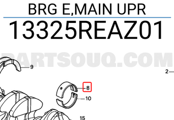 Honda 13325REAZ01 BRG E,MAIN UPR