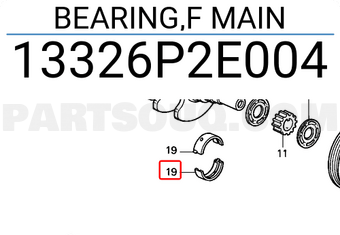Honda 13326P2E004 BEARING,F MAIN