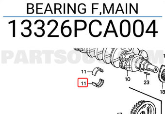 Honda 13326PCA004 BEARING F,MAIN