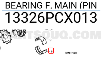 Honda 13326PCX013 BEARING F, MAIN (PIN