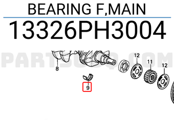 Honda 13326PH3004 BEARING F,MAIN