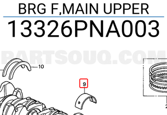 Honda 13326PNA003 BRG F,MAIN UPPER
