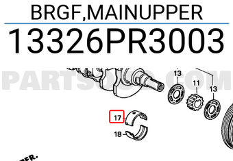 Honda 13326PR3003 BRGF,MAINUPPER