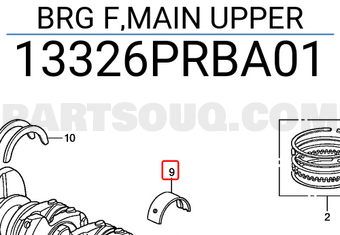 Honda 13326PRBA01 BRG F,MAIN UPPER