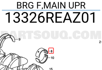 Honda 13326REAZ01 BRG F,MAIN UPR