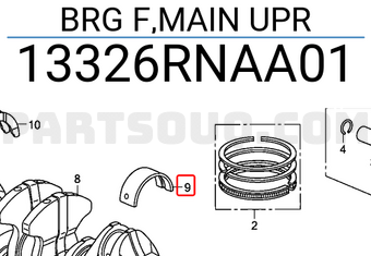 Honda 13326RNAA01 BRG F,MAIN UPR