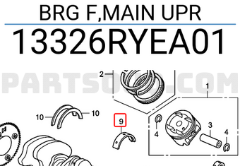 Honda 13326RYEA01 BRG F,MAIN UPR