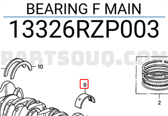 Honda 13326RZP003 BEARING F MAIN