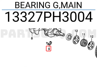 Honda 13327PH3004 BEARING G,MAIN