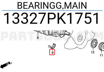 Honda 13327PK1751 BEARINGG,MAIN