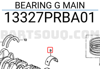 Honda 13327PRBA01 BEARING G MAIN