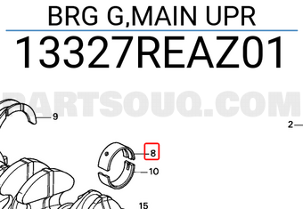 Honda 13327REAZ01 BRG G,MAIN UPR