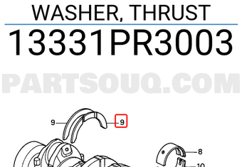 Honda 13331PR3003 WASHER, THRUST