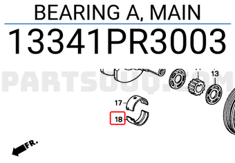 Honda 13341PR3003 BEARING A, MAIN