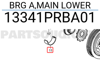 Honda 13341PRBA01 BRG A,MAIN LOWER