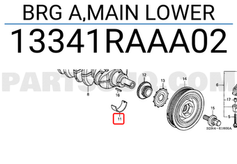 Honda 13341RAAA02 BRG A,MAIN LOWER